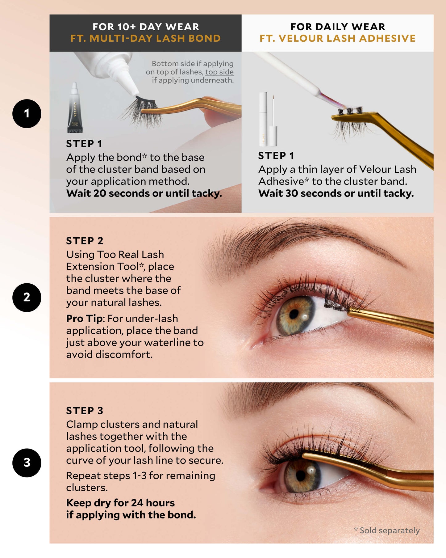 Hybrid Velour-Xtensions™ Lash Clusters