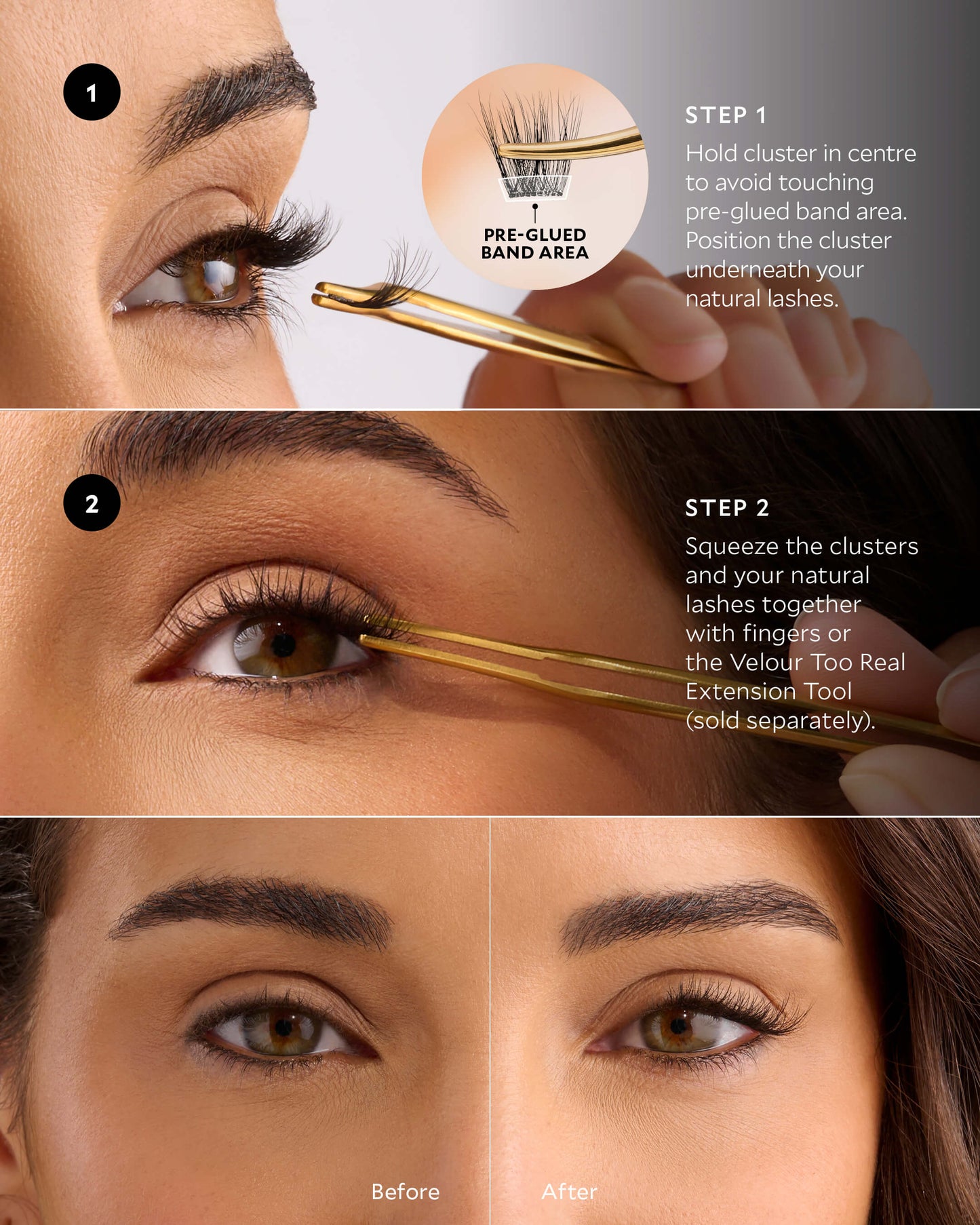 Soft & Wispy Velour-Xtensions™ Self-Stick Lash Clusters