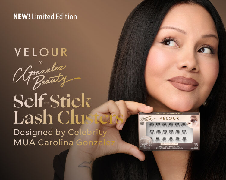 New! Limited Edition Velour x CGonzalez Beauty Self-Stick Lash Clusters Designed by Celebrity MUA Carolina Gonzalez. Under Lash Application , All-Day Hold , No Glue Needed, Customizable Clusters